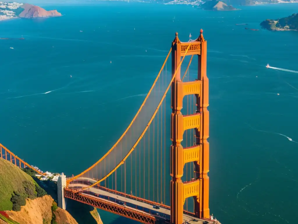 Vista aérea del icónico puente Golden Gate en San Francisco