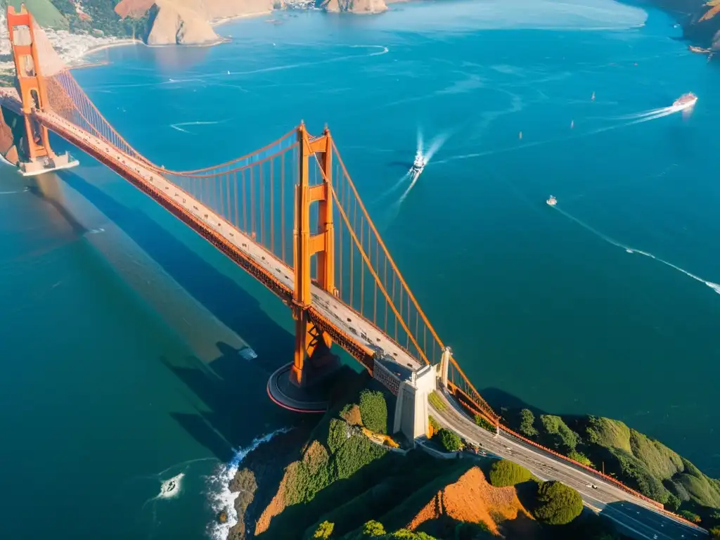 Vista aérea del icónico puente Golden Gate en San Francisco