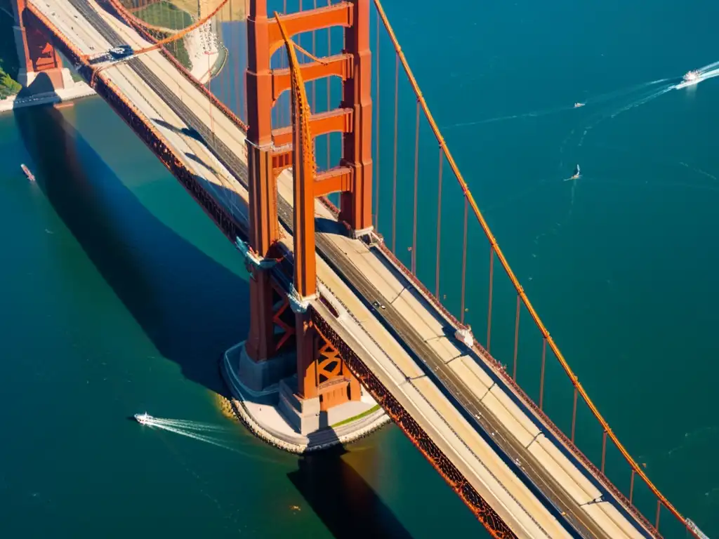 Vista aérea del icónico Puente Golden Gate en San Francisco, California