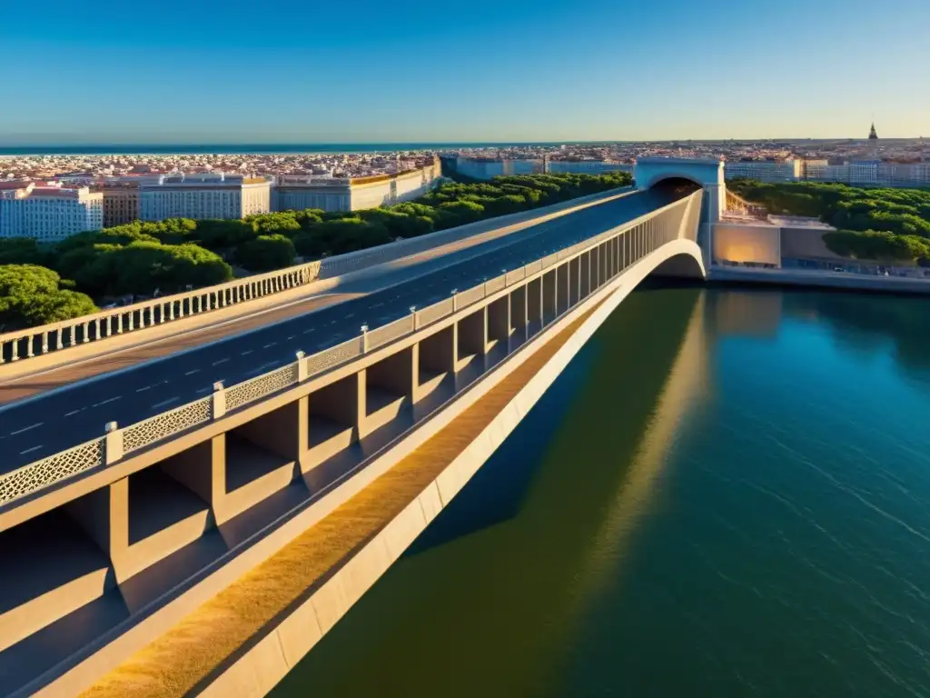 Vista impactante del Puente de la Constitución de 1812, que destaca su diseño innovador y su integración con el entorno