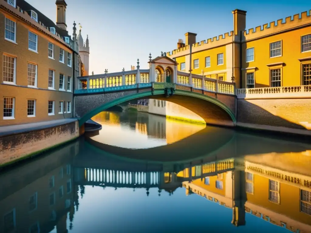 Vista impresionante del icónico Puente de Sighs en Cambridge, con río sereno y detalles arquitectónicos históricos