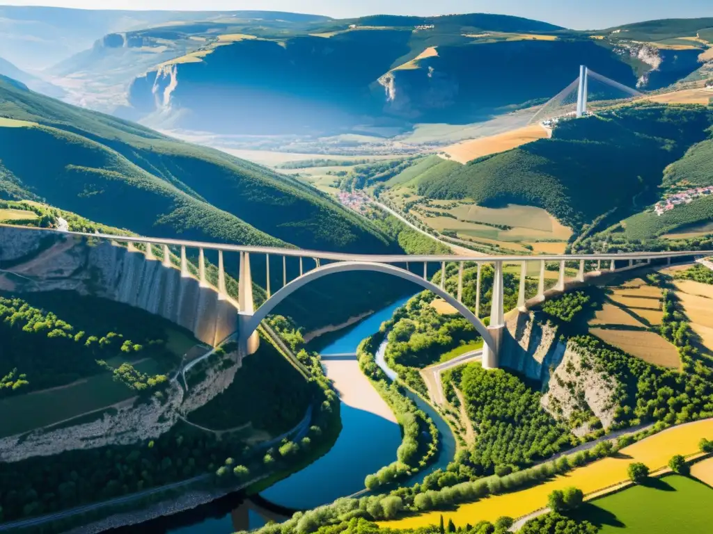 Vista impresionante del icónico Puente de Millau en Francia, obra de uno de los ingenieros de puentes más icónicos, Michel Virlogeux