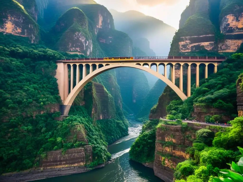 Vista impresionante del Puente de la Confianza en el Cañón del Sumidero, ideal para ruta senderismo Puente de la Confianza