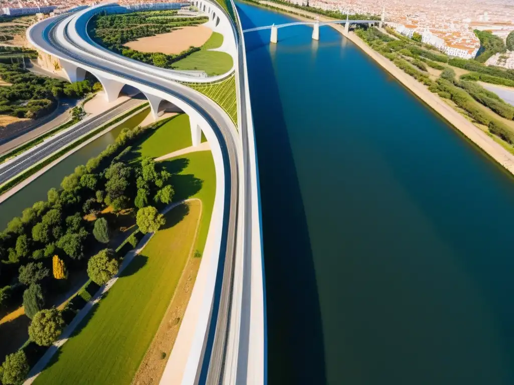 Vista impresionante del Puente del Alamillo en Sevilla, España, uno de los ingenieros de puentes más icónicos