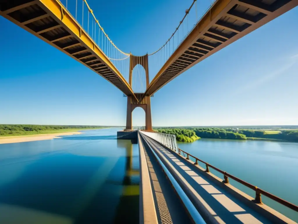 Una vista impresionante de un puente majestuoso sobre un río, fotografiado con encuadres creativos