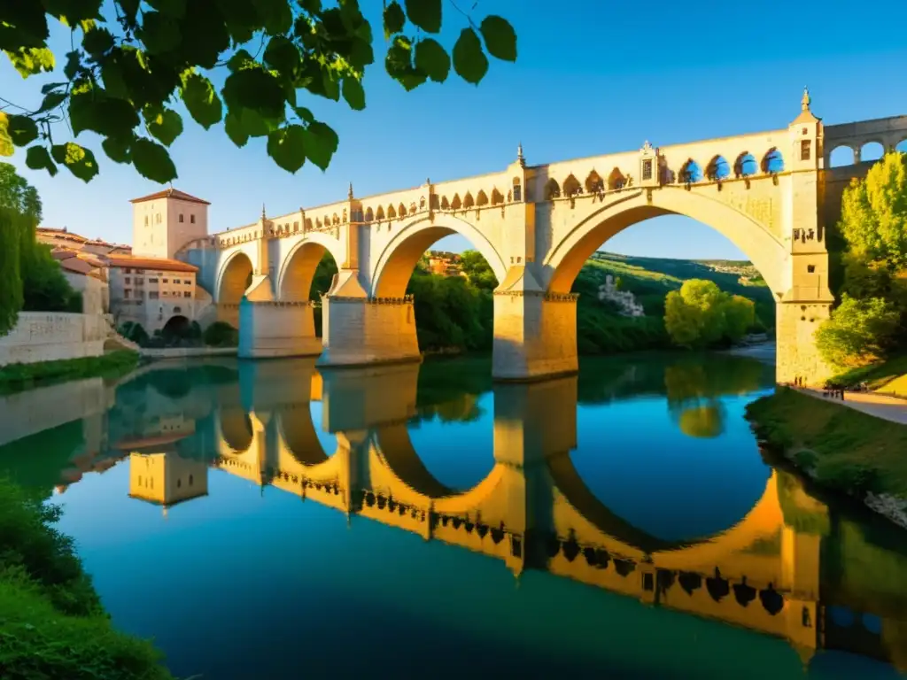 Puente de San Gil: majestuosa arquitectura románica en Burgos Vista del Puente de San Gil en Burgos, con su arquitectura románica y el río Arlanzón