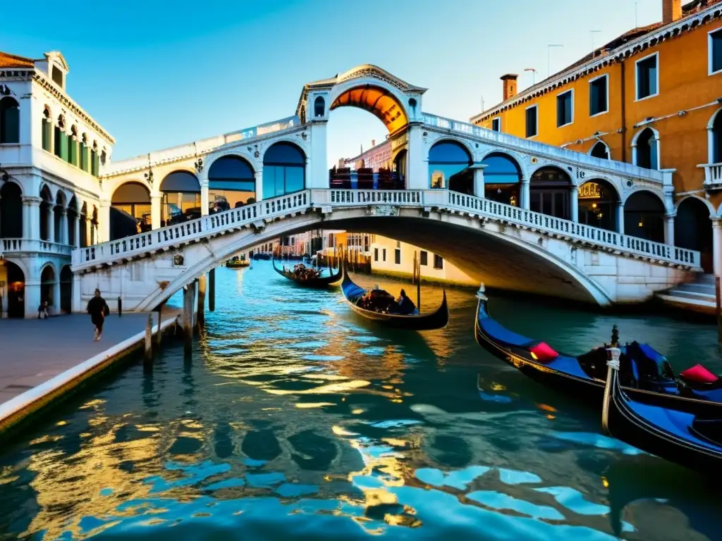 Vista virtual de uno de los puentes históricos más impresionantes: el Puente de Rialto en Venecia